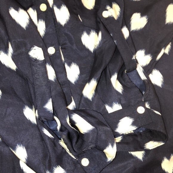 Blue Rain size medium navy blue heart print tunic top - Picture 5 of 5